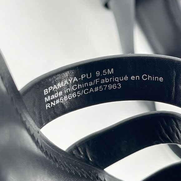 BP Amaya Black Faux Leather Fisherman Block Heel Platform Sandals Size 9.5 - Picture 14 of 16